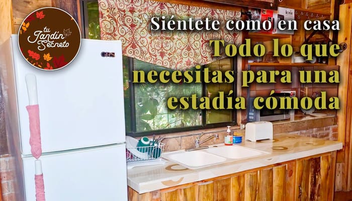 Cocina equipada de la cabaña de hospedaje